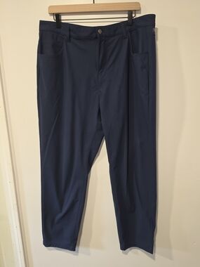 Fabletics Navy Slim Stretch Straight Leg Performance Pants Mens Size 38x32